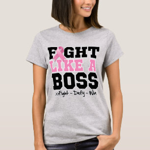 Camiseta Luta do cancro da mama como um chefe