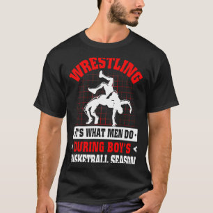 Camiseta Luta é o que os homens fazem durante o basquete ma