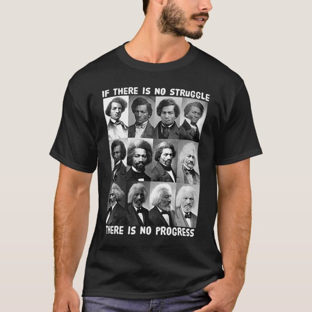 Camiseta Luta e progresso da vida de Frederick Douglass Bla (Frente)