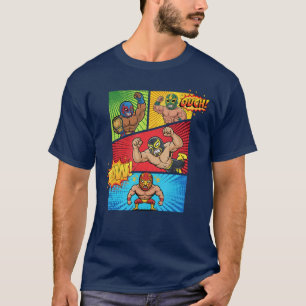 Camiseta Luta Livre História em Quadrinhos Meican Wrestling