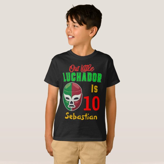 Camiseta Luta Luchador - Garoto de aniversário colorido (Frente Completa)