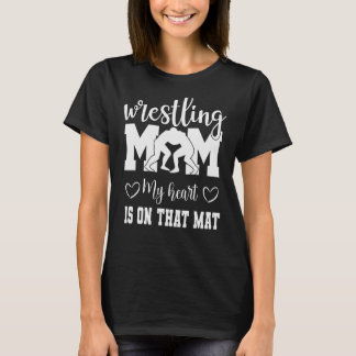 Camiseta Luta Mãe Coração Naquele Mat Wrestler Mãe