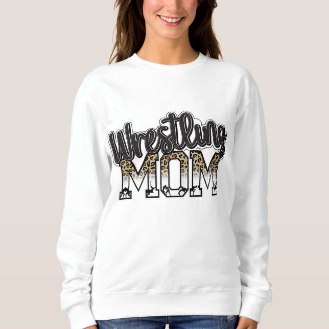 Camiseta Luta Mãe Leopard Engraçada Luta Presente Para Wo (Frente)