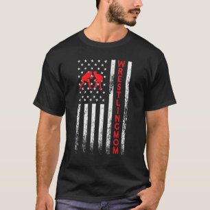 Camiseta Luta Mãe Lutadora Mama Vintage Bandeira Americana
