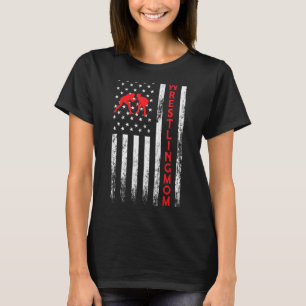 Camiseta Luta Mãe Lutadora Mama Vintage Bandeira Americana