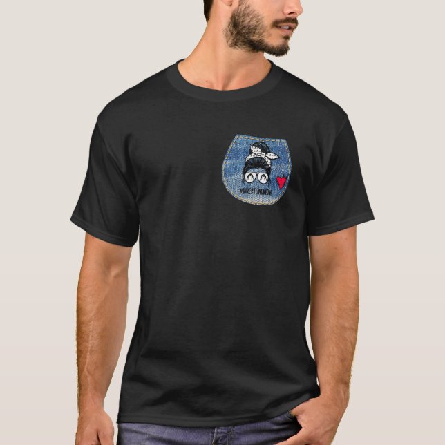 Camiseta Luta Mãe Mensagem Óculos de Cabelo de Arco Dia de  (Frente)