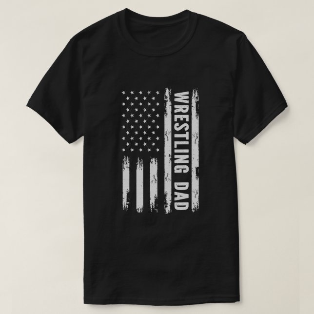 Camiseta Luta Pai Americano Flag Wrestlers Retro (Frente do Design)