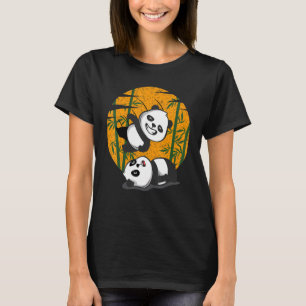 Camiseta Luta Pandas Chineses Bamboo Comendo Animais