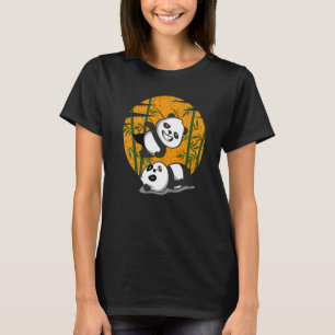 Camiseta Luta Pandas Chineses Bamboo Comendo Animais