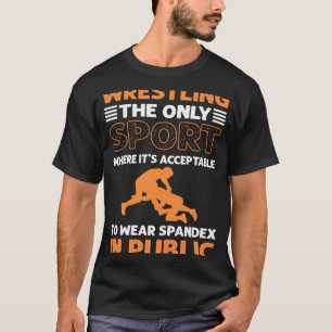 Camiseta Luta Vestindo o Spandex No Lutador Público