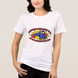 Camiseta Lutador Cibernético Azul Não Autorizado Punch Texu