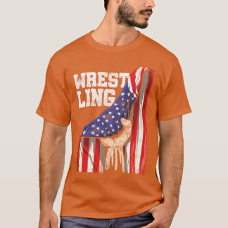 Camiseta Lutador de Esporte de Combate da Bandeira American