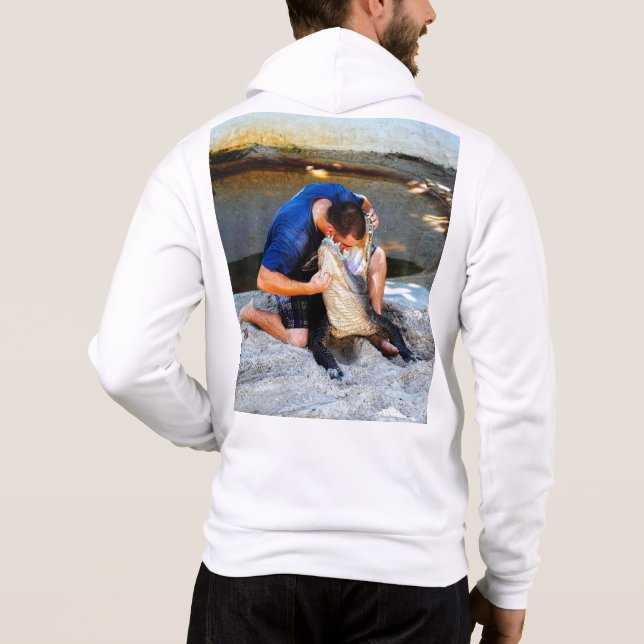 Camiseta lutador de jacaré com a cabeça na boca (Verso)
