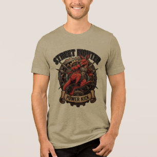 Camiseta Lutador de Rua Power Kick Kanguru Vermelho