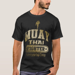 Camiseta Lutador tailandês Dourado de Muay