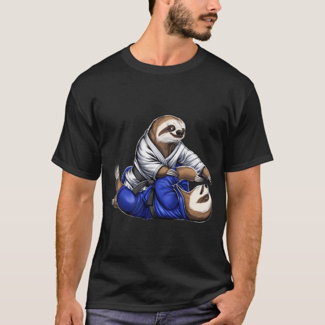 Camiseta Lutadores de Jiu-Jitsu de Preguiça (Frente)