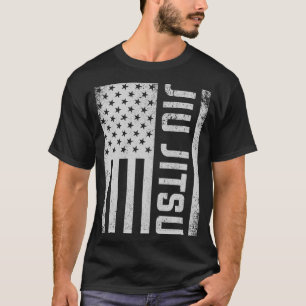 Camiseta Lutando a bandeira americana de Jiu Jitsu do