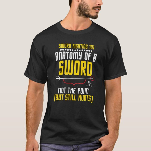 Camiseta Lutando com Espadas 101 Anatomia Espadas Rapier Es (Frente)