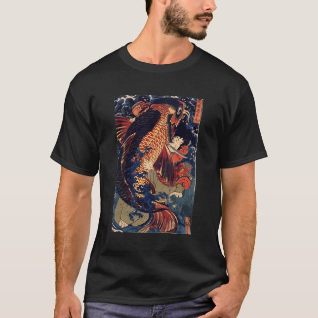 Camiseta Lutando contra a carpa gigante japonesa (Frente)