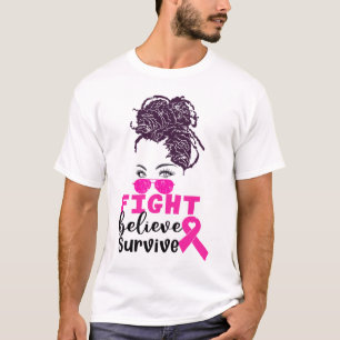 Camiseta Lutar Acreditem Sobreviverem Negras Cancer G