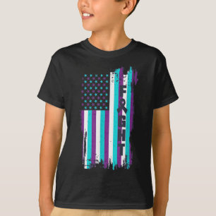 Camiseta Lutar Bandeira Americana Prevenção à Conscientizaç