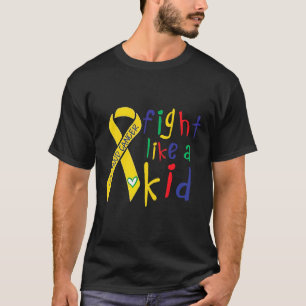 Camiseta Lutar Como Uma Criança Fita Dourada Conscientizaçã