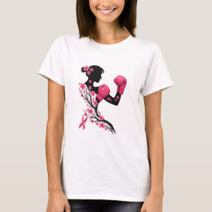 Camiseta Lutar como uma garota - conscientização do Cancer 