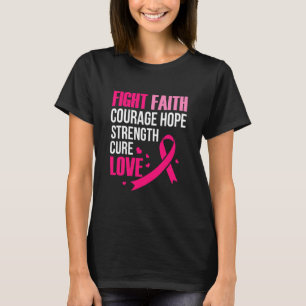 Camiseta Lutar Contra a Coragem de Fé Esperança Força Cura