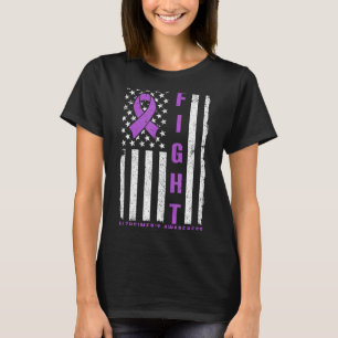 Camiseta Lutar Contra a Fita Roxa Americana da Alzheimer