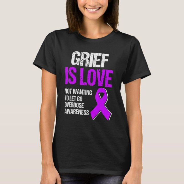 Camiseta Lutar Contra a Fita Roxa de Overdose de Opioides C (Frente)
