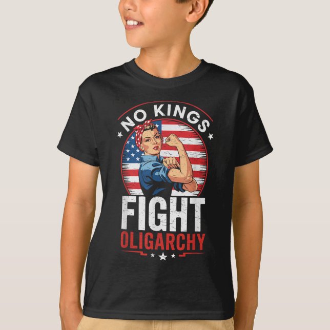 Camiseta Lutar Contra a Oligarquia Sinal de Protesto Democr (Frente)