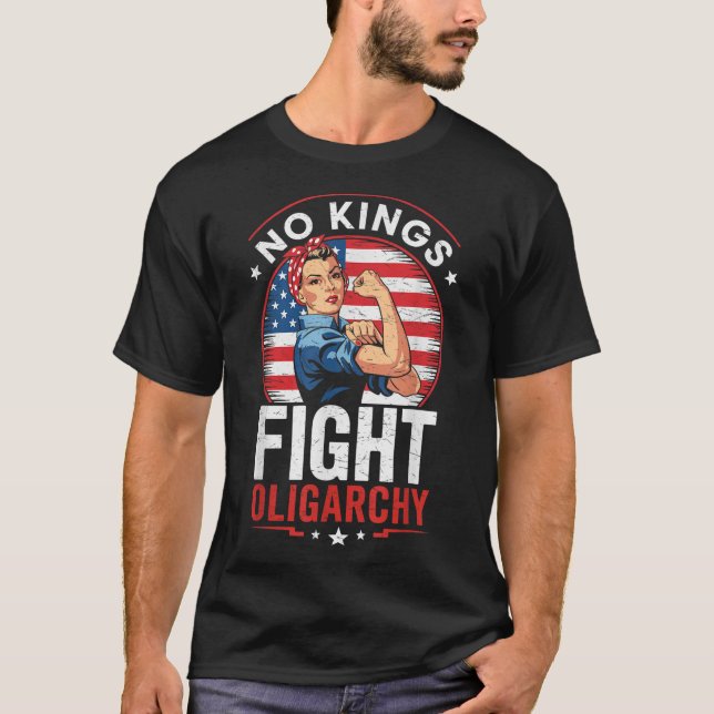 Camiseta Lutar Contra a Oligarquia Sinal de Protesto Democr (Frente)