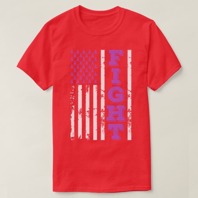 Camiseta Lutar Pela Consciência Do cancer Contra A Bandeira (Frente do Design)