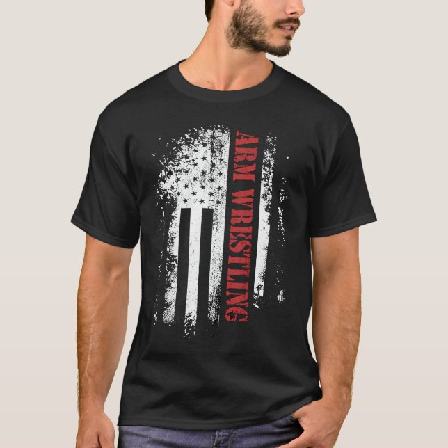 Camiseta Lutas de Braço com Bandeira Flexões de Braço (Frente)