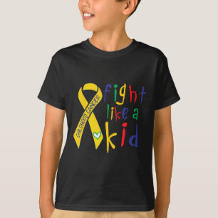 Camiseta Lute Como Um Cancer De Infância Dourado Da Fita Aw
