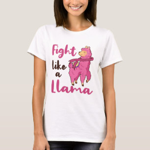 Camiseta Lute como um guerreiro de Cancer Llama
