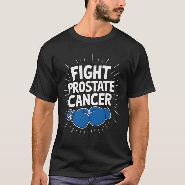 Camiseta Lute contra o Cancer da próstata dizendo "Boxeando (Frente)