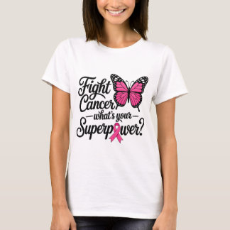 Camiseta Lute Contra o Câncer Qual é Seu Superpoder Borbole