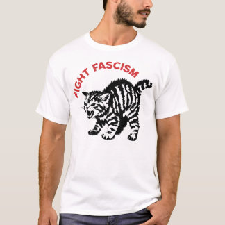 Camiseta Lute Contra o Fascismo Gato Bravo e Irritado