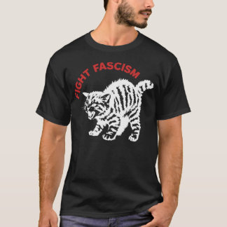 Camiseta Lute Contra o Fascismo Gato Bravo e Irritado