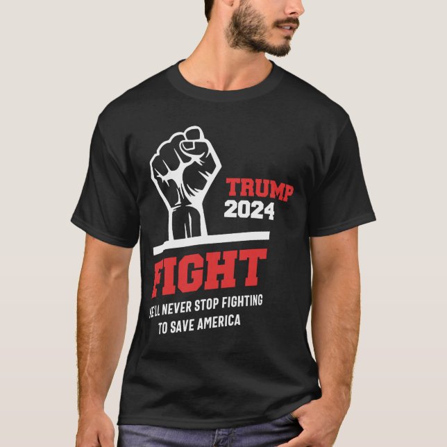 Camiseta Lute! Trump 2024 Salva as Eleições na América 2024 (Frente)