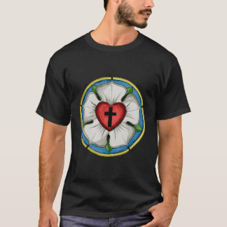 Camiseta Luther Rosa Seal Luterano Símbolo Christian Cross