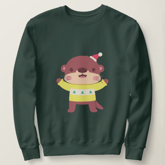 Camiseta Lutra de Natal Fofa (Frente do Design)
