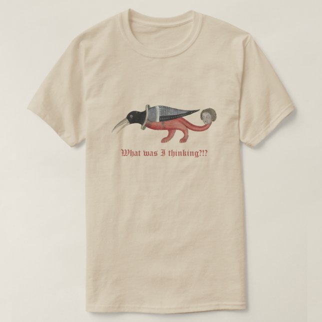 Camiseta Luttrell Psalter "Magpie" (Frente do Design)