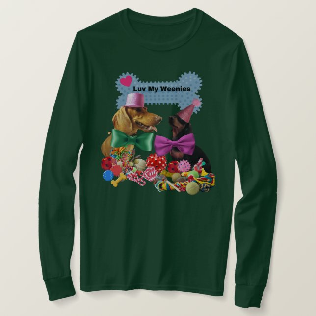 Camiseta Luv My Weenies Ladies Long Sleeve TSirt (Frente do Design)