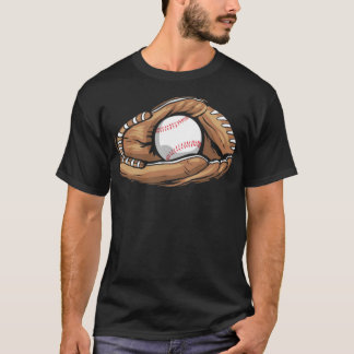 Camiseta Luva de baseball com beisebol na américa do Baseba