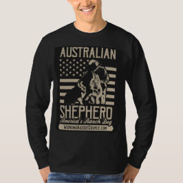 Camiseta Luva longa australiana dos EUA dos homens