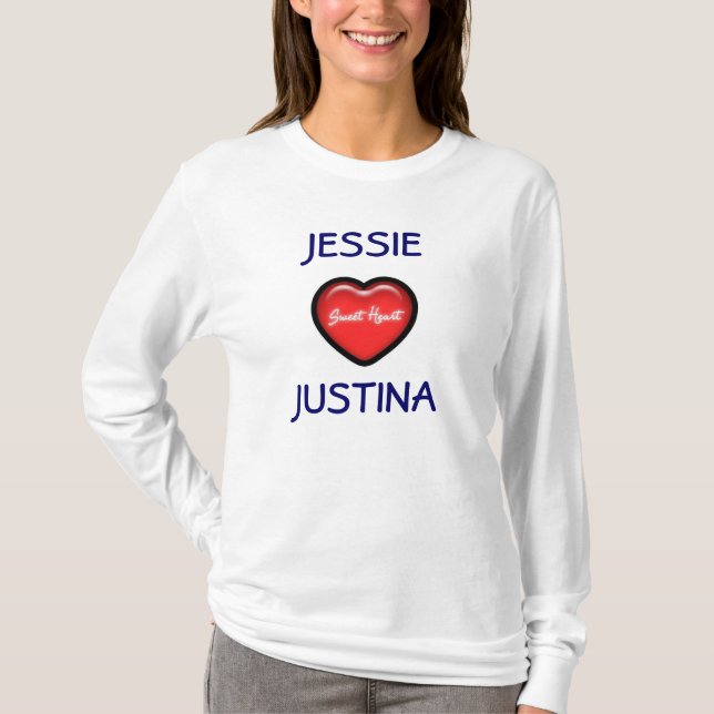 Camiseta luva longa de Hoody do querido (Frente)