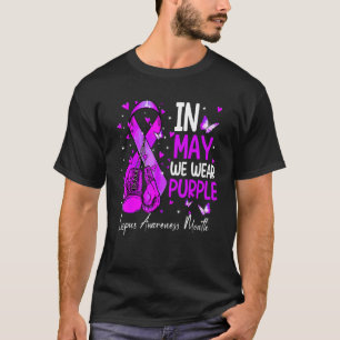 Camiseta Luvas Boxando Em Maio Vestimos Lupus Awarenes Roxo