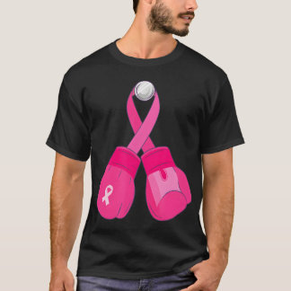 Camiseta Luvas cor-de-rosa Boxando Sensibilização para o Ca